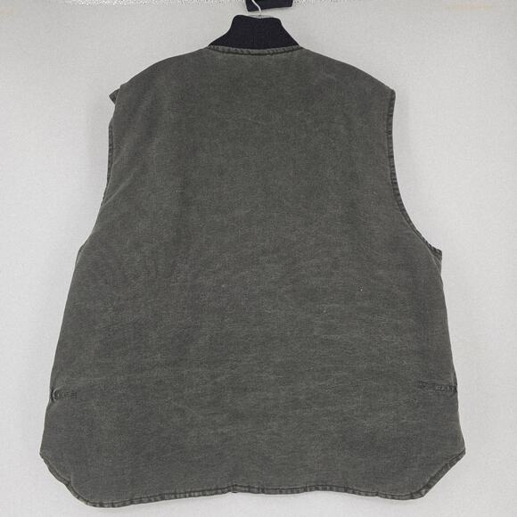 Vintage Carhartt Faded Gray Green Canvas Insulated Vest Men's 2XL Gorp 3789 - Picture 2 of 7